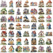 SCXXBSW 50pcs Transparent PET Stickers Fairy Tale Houses, DIY Decorative Luggage, Guitar, Notebook, Creative And Fun Cartoon Waterproof Stickers - Multicolor - View 6