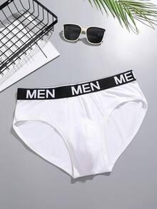 FINETOO 5 件男士基本款内裤，字母腰带撞色装饰休闲低腰男士三角裤 - 彩色 - 查看 7