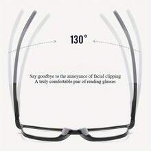 Men's Multi-Focal Business Office Sports Full-Frame Reading Glasses, Tr90 Material Temple, College Casual Sports Style Sun-Blocking Reading Glasses, Refractive Power +1.0 To +4.0 - Xám - Xem 3