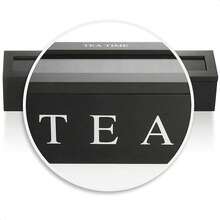 Tea Bag Holder With 6 Compartments, Wooden Spice Organizer For Coffee Stations, Storage Basket For Tea Cans And Sugar Packets For Drawers, Shelves And Countertops - 黑色 - 查看 4