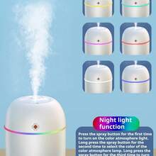 Lucky Four-Leaf Clover Air Humidifier With Aromatherapy + 5 Filters, Portable Mini Essential Oil Diffuser, USB Powered, Seven-Color Night Light, Suitable For Cars/Offices/Bedrooms, Can Be Used For Air Humidification And Room Decor - Multicolor - View 7