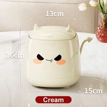 1 Paquete, Pequeño Bote de Basura de Escritorio con Tapa de Presión, Forma de Pequeño Diablo, Oficina, Dormitorio, Sala de Estar - Rojo - Ver 8