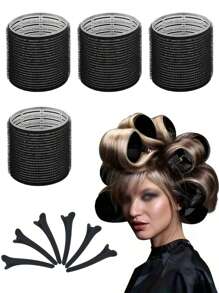 10 Pcs Jumbo Hair Curlers Rollers Large Hair Rollers With Clips, Self-Grip Hair Curlers, Suitable For Long/Medium/Short Hair, Bangs, Diy Curlers 2.36in,1.9in,1.53in,Mother's Day Valentine's Day Couple Gift Essential Curling Tools For Families ,Hair Styling Tools