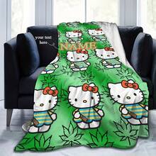 Coperta Plaid Hello Kitty Sanrio - Morbida, Calda, in Pile, Personalizzata con Nome, Motivo a Foglie Verdi, Lavabile in Lavatrice per Tutte le Stagioni, 1 Pezzo, Multifunzionale, Decorativa, Riutilizzabile, Raffinata, Alla Moda, di Alta Qualità, Colorata, Moderna, Personalizzata, Unica, Idea Regalo Ideale per Lui, Idea Regalo Ideale per Lei, Fidanzato, Papà, Fidanzata, Mamma, Famiglia, Amici, Sala da Tè, Casa, Giardino, Ufficio, per Anniversari, per San Valentino, per la Festa della Mamma, per Compleanni, per la Festa del Papà, per Lauree, per Matrimoni, per Inaugurazioni di Casa, Decorazioni Autunnali