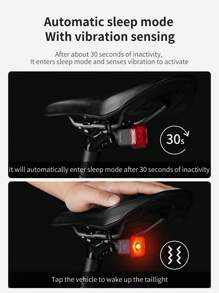 TOSUOD Smart Bicycle Taillight,TOSUOD Bike Light, USB-C Quick Charge/Auto On/Off Brake Sensor/6 Modes (Including Pulse, Strobe, SOS)/IP/Aluminum+ABS Construction/Lithium-Polymer Battery/Compatible With Road, Mountain, Electric Bicycles/Night Riding Safety/Cycling Visibility/Durable Construction/Weatherresistant Gear/Multimode Lighting/Urban Cyclists/Bicycle Safety Gear/Compact Design/Highquality Materials/Usbc Rechargeable Light/Mountain Bikers