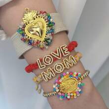 One Piece, Hand-Woven Colorful Bracelet, Bohemian-Style Beaded Women's Bracelet, Diamond-Encrusted Letter Bracelet, Personalized Layering, Suitable For Daily Wear, Festival Gift. - Multicolor - View 1