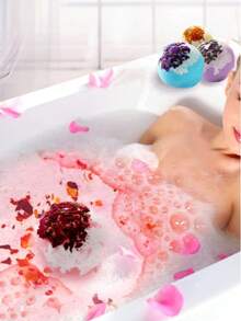 泡澡球套装 - 大量天然泡澡球，男女通用，独立包装，手工制作，有机沐浴用品，放松套装 - 生日、圣诞节、母亲节礼物 - 彩色 - 查看 2