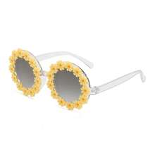 1 Pair Women's Pink Frame Daisy Flower Round Party Glasses, Suitable For Parties, Weddings, Beach Vacations, Fashion Accessory With Glasses Case, Back To School Season - Pink - View 6