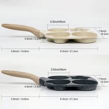 ABKOK 不粘煎锅 - 分隔式烹饪表面，可完美烹制鸡蛋和汉堡（适用于燃气/电磁炉） - 四孔圓形鍋(D款) - 查看 4