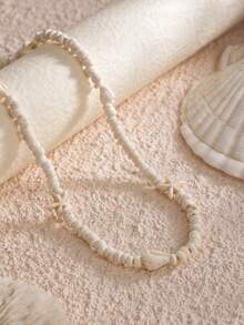 1pc Fashionable Shell Necklace, Casual Everyday Wear For Men - Black and White - View 6