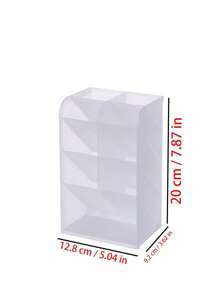 1 件斜插笔筒多隔层办公桌收纳盒，大容量化妆品收纳盒