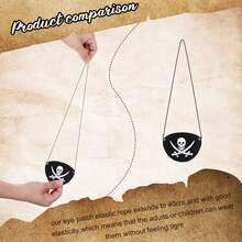 6 Pieces Black Pirate Eye Patch Eye Patches 3D Adjustable One Eye Skull Patch Pirate Captain Eye Patch For Adults Kids Skull Crossbone Eye Patch For Pirate Theme Party Christmas Decorations