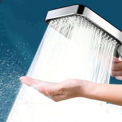 1 đầu vòi sen vuông áp suất cao, lưu lượng nước lớn, thích hợp cho phòng tắm gia đình, sử dụng máy nước nóng