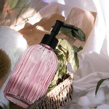 "2-Pack 13oz Glass Soap Dispensers With Black Plastic Pumps - Refillable Hand Soap & Lotion Bottles, Crystal Clear Liquid Dispensers For Bathroom, Kitchen Countertop, Hotel & Modern Home Decor" - 粉色 - 查看 6
