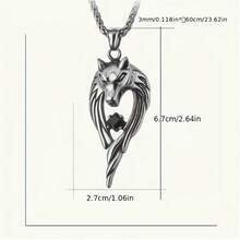 1PC Night Light Wolf King Pendant Necklace - Hip Hop Punk Style With Blue And White Night Light Accents, Perfect For Parties And Gifts - Màu xanh lam - Xem 6