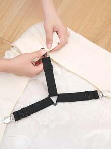 4pcs Household Bed Sheet Fixers, Adjustable Sofa Bed Sheet Fixing Clips, Tablecloth Fixing Belt, Anti-Running Anti-Slip Sheet Buckles