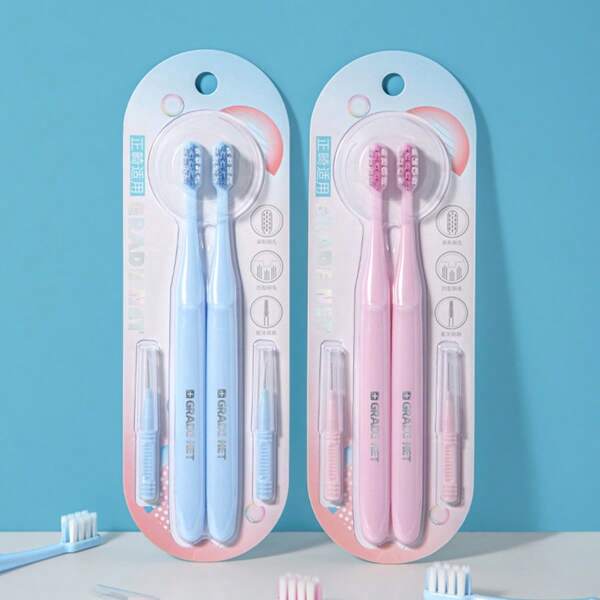 2pcs U-Shaped Toothbrush With Soft Bristles For Cleaning Teeth, Oral Cavity Delivery, Interdental Brush For Adults, Male And Female Students