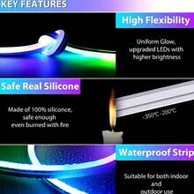10米 RGB 霓虹灯带套件，支持 DIY 霓虹灯装饰，LED 灯带，适用于家庭室内/室外圣诞装饰 - 彩色 - 查看 4