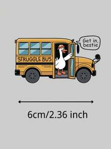 1/3 件搞笑奋斗巴士贴纸 | 以校车上的傻鹅鸭为特色，配有“Drive Hop In Bestie”贴纸，幽默贴纸，校车贴纸，可爱鹅贴纸，返校季贴纸，提醒贴纸，装饰贴纸 | 适合返校季、毕业礼物、笔记本电脑、日记本、水瓶、手机壳、吉他和学习用品 | 送给同学、老师、家人、朋友和同事的礼物