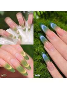 XEIJAYI 15ML Barley Cat Eye 3 Colors Cat Eye Nail Gel Polish  Semi Permanent Nail Art Soaking UV LED Nail Salon DIY Nail Salon Gel For Spring And Summer - xanh quân đội - Xem 8