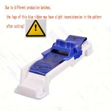 1pc Plastic Vegetable & Meat Roller, Sushi Maker Kitchen Tool For Home Use - Blue and White - View 3