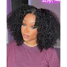 M18 Inch Readye Bob Wig Curly Gluel Wig Black Heat Resistant Synthetic Wig For  Short Curly Band Elastic Band8001 - Black - View 2