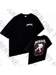 Basic And OVERSIZED Ye Album Graphic Tee Unisex - Black - View 1