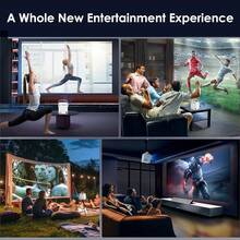 Proyector para cine en casa 4K Ultra HD 5G 2025 con proyección inmersiva. Compatible con Android y Apple, permite proyección de pantalla móvil y en pared blanca. Apto para KTV, juegos, cursos en línea, dormitorio y uso en exteriores. Con sistema Android integrado, altavoces incorporados y gran variedad de aplicaciones. Regalo perfecto para Navidad y San Valentín.