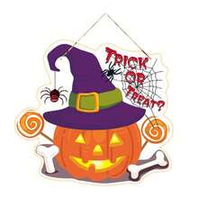 1pc Halloween Door Hanging Decoration - Peculiar Pumpkins, Bats - No Electricity Required - Indoor/Outdoor Party Decoration - Perfect For Halloween, Christmas, And Autumn - Easy To Hang On Rope Rings - Home, Office, Or Classroom Decoration - Annual Decoration, Halloween Decoration, Holiday Home Decoration, Handicraft Decoration, Festival Decorations, Festival Shoppers, Christmas Best