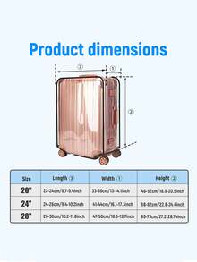 1pc Transparent Luggage Cover, Waterproof Dustproof Travel Luggage Protector, Thickened PVC Scratch-Resistant Luggage Cover Protector - Clear - View 5