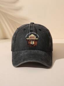 1 件卡通可爱涤纶水洗牛仔装饰棒球帽，春夏秋季户外休闲女款