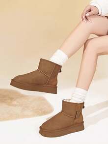 Women's Fashionable Thick Sole Snow Boots, Women's Warm Thermal Lined Winter Shoes For Winter - Camel - View 4