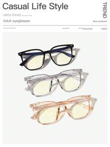 1 Pair Men's Acrylic Casual Lightweight Square Frame Fashion Black Glasses, Suitable For Daily Reading And Commuting - Multicolor - View 8