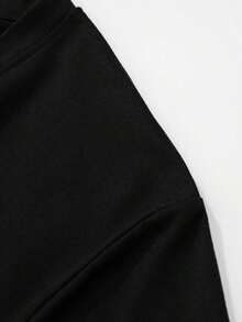 Camiseta de cuello redondo de manga corta con estampado casual para niños y adolescentes estudiantes, top de verano - Negro - Ver 6