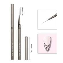 Pinceles de línea para arte de uñas, para líneas alargadas, dibujo y pintura de 6/9/12/15/18/25mm, bolígrafo de diseño de uñas, herramienta profesional de manicura, Pinceau Ongle Gel - Gris - Ver 11