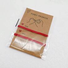 1 套中国风手工编织红色情侣手链，可调节，情人节送给男朋友/女朋友的礼物 - 編織手鍊 - 查看 2