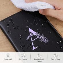 FIODAY Server Book, Alphabet Server Books For Waitress, Leather Waitress Book With Zipper Pocket Serving Book Server Manual Checkbook Fits Server Apron,A - 紫色A - 查看 4