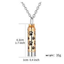 Paw Urn Cremation Necklace Sterling Silver Dog Cat Pet Paw Print Cremation Jewelry For Pet Ashes Animal Keepsake Memorial Charm Pendant Necklace
