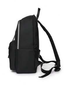 LECEY 女士多功能纯色休闲背包，时尚大容量学院风防水耐用书包，适合初中和高中学生，便携式多隔层包，适合户外、旅行和商务通勤 - 黑色 - 查看 7