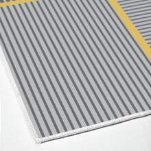 土耳其制造，珍珠数码防滑印花土耳其地毯 - AL4021，触感柔软，可水洗，带防滑毛毡背衬 - 现代装饰地垫，适用于客厅、卧室、浴室、走廊或玄关 - 5 种尺寸可选（40×60、50×120、50×160、50×80、60×100 厘米）。快干、吸水性能强，柔软舒适，设计舒适。室内外均可使用。 - 藍色 - 查看 2