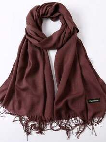 1 件经典纯色防风防尘披肩，120 克，时尚男女通用薄款流苏，适合空调房间和户外，四季薄款纯色穆斯林头巾矩形围巾，全新设计，黑色、白色、酒红色、米色、卡其色、灰色