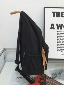 1 件纯色时尚背包，大容量，男女通用休闲背包，适合通勤、学校书包