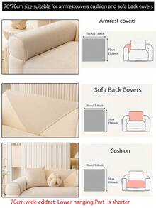 1 件四季沙发垫套，现代简约防滑沙发座椅保护套，防水防尘可洗沙发套，柔软防褪色，宠物友好，适合卧室、办公室、客厅的 L 型沙发和 1/2/3/4 座沙发 - 米色 - 查看 19