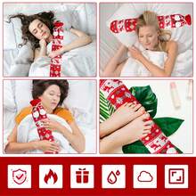 2L Bolsa de Água Quente de Natal Macia com Papai Noel e Rena, Capa de Tricô de Natal, Bolsa de Água Quente à Prova de Vazamentos para Compressas Quentes e Frias para Pescoço, Ombros, Costas e Pernas
