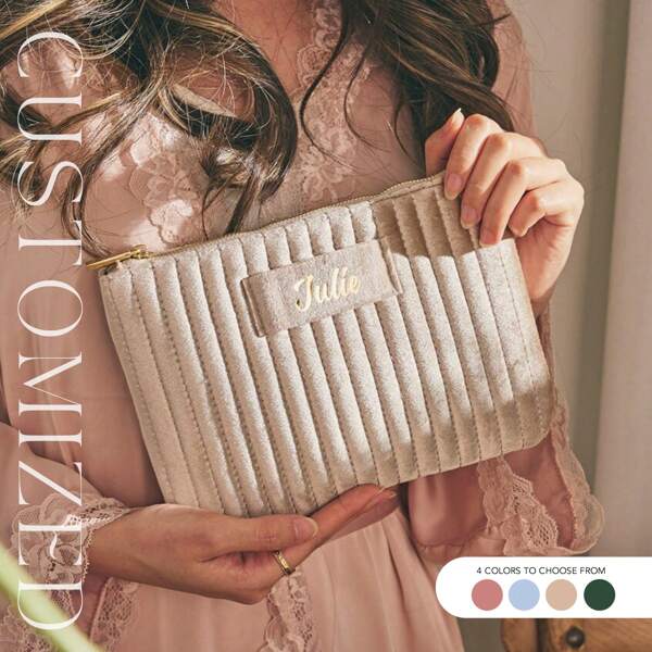 Bolsas de maquillaje personalizadas, bolsas de artículos de tocador de viaje personalizadas. Regalos para despedida de soltera. Lápiz personalizado Cases, regalos personalizados para propuesta de boda y damas.