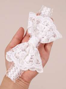 3条蕾丝蝴蝶结发带，粉色和白色网纱发带，柔软弹力尼龙发带，适合婴儿新生儿，可用于婚礼派对和宝宝日常佩戴。 - 彩色 - 查看 9