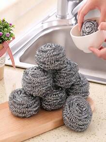 Pour le nettoyage de la vaisselle, des poêles, des casseroles, des fours, des grils, des éviers - Grattoir en acier inoxydable, Grattoir en laine d'acier, Utilisé pour éliminer les saletés tenaces des casseroles, poêles, cuisinières, grils, etc.