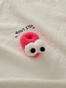 Set de 5 scrunchies de ojos grandes, divertidos y lindos de estilo minimalista y de colores caramelo, con alta elasticidad, adecuados para todo tipo de cabello y ocasiones como el hogar, salidas, viajes y trabajo, un accesorio ideal para mujeres y un regalo perfecto - Multicolor - Ver 9