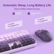 MageGee 2.4G Wireless Keyboard And Mouse Combo, Full-Size Silent Keyboard With Phone Holder And Low-Profile Square Keycaps, 3 DPI Adjustable Wireless Mouse With No Delay, Suitable For PC/Laptop/Tablet/Home Office Typing - Multicolor - View 4