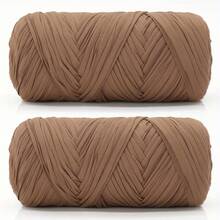 1/2 件优质 T 恤纱线，400 克（200 克 * 2），2 包优质高弹力编织碎布纱线，高弹力绳纱，纱线，钩针纱线，优质高弹力编织碎布纱线，适用于手工编织袋、篮子、地毯、鞋子、家居装饰和 DIY 工艺品，有多种颜色可供选择。 - 彩色 - 查看 35